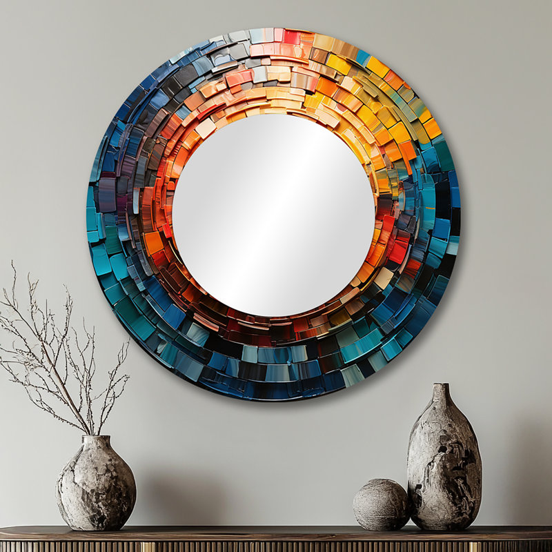 Coloré disque vinyle mosaïque III - grand disque mural vinyle, 29 po x 29 po