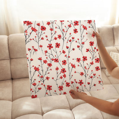 Impression florale florale rouge sauvage