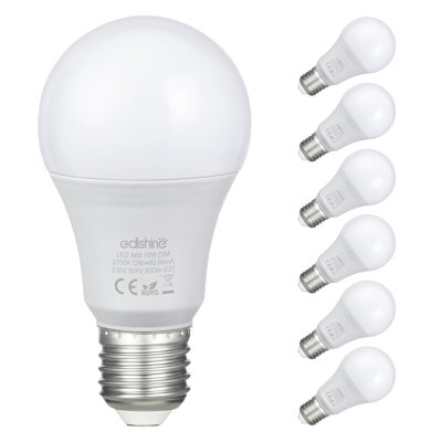 9W Equivalent A60 E27 Dimmable 2700K Bulb (Set Of 6)