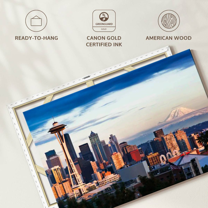 Sireci Seattle Skyline And Mt. Rainier, 24" H x 36" W