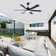 Barbaraann Industrial 60-Inch Large LED Ceiling Fan with Light Kit And Remote