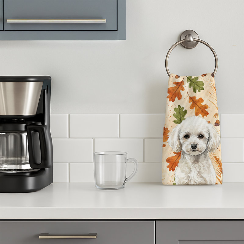 Heirloom Fall Kitchen Towel, Toy White Poodle