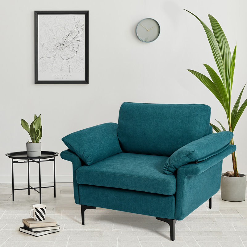 Justian Upholstered 42'' Sofa, Blue Fabric