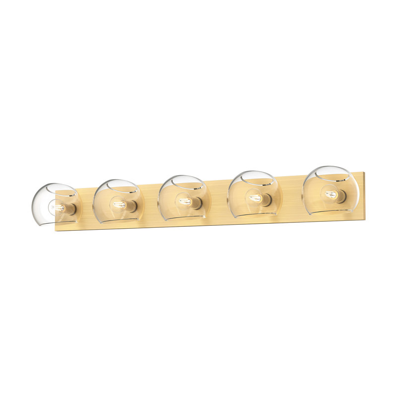 Willow Brushed Gold 3-Light Dimmable Bath Bar with Clear Glass