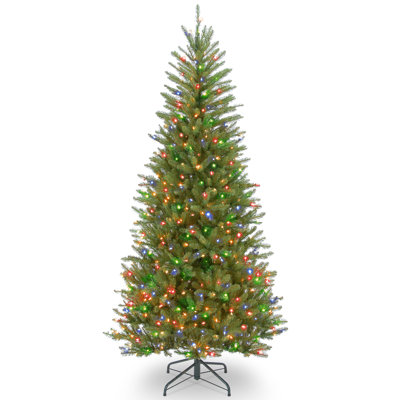 The Holiday Aisle® 6.5ft. Dunhill Fir Slim Tree with Clear Lights