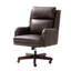 Chaise de bureau inclinable et pivotante en cuir véritable Heeg-377512362