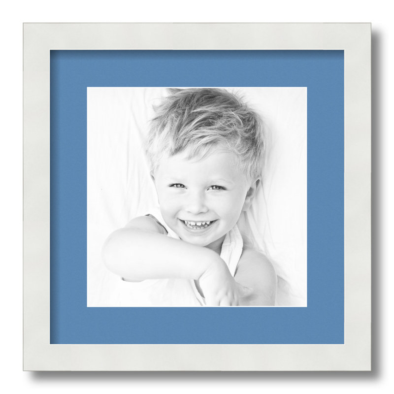 Cadre pour photo simple blanc mat 10 "x 10", Bleu liberté