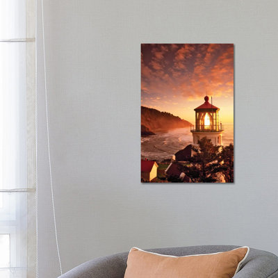 Lighthouse Sunset by Dennis Frates - Wrapped Canvas Gallery-Wrapped Canvas Giclée