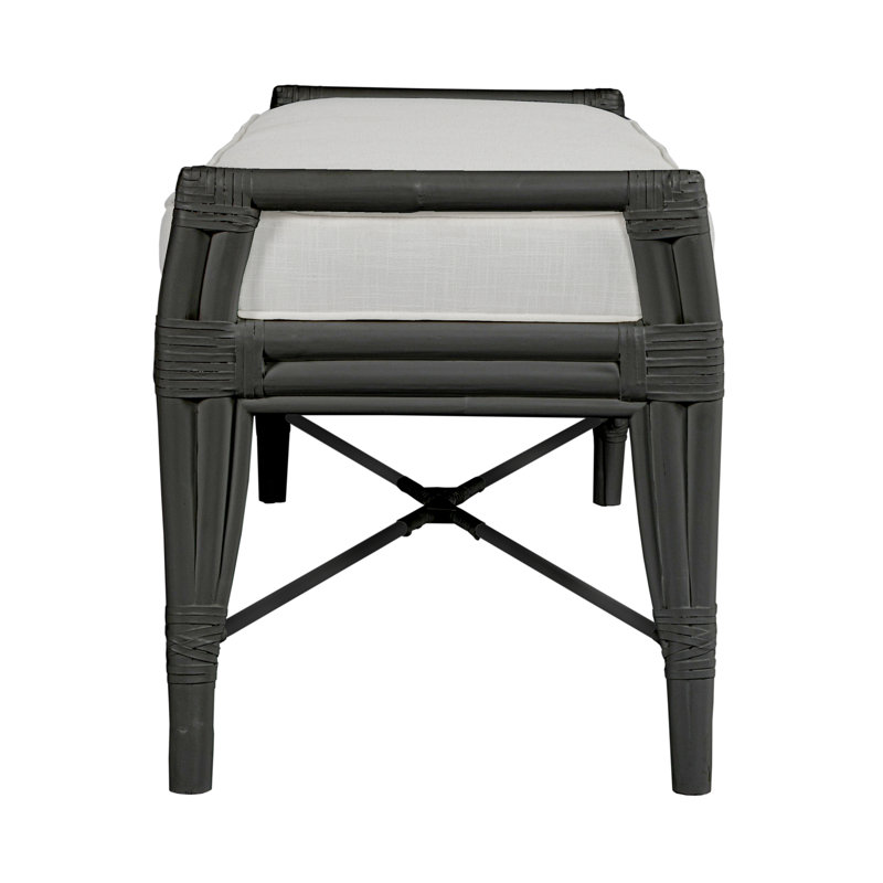 Malacca Upholstered Bench, Black