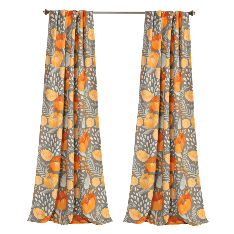 Room Darkening Curtain Pair, Yellow, 52" W x 108" L