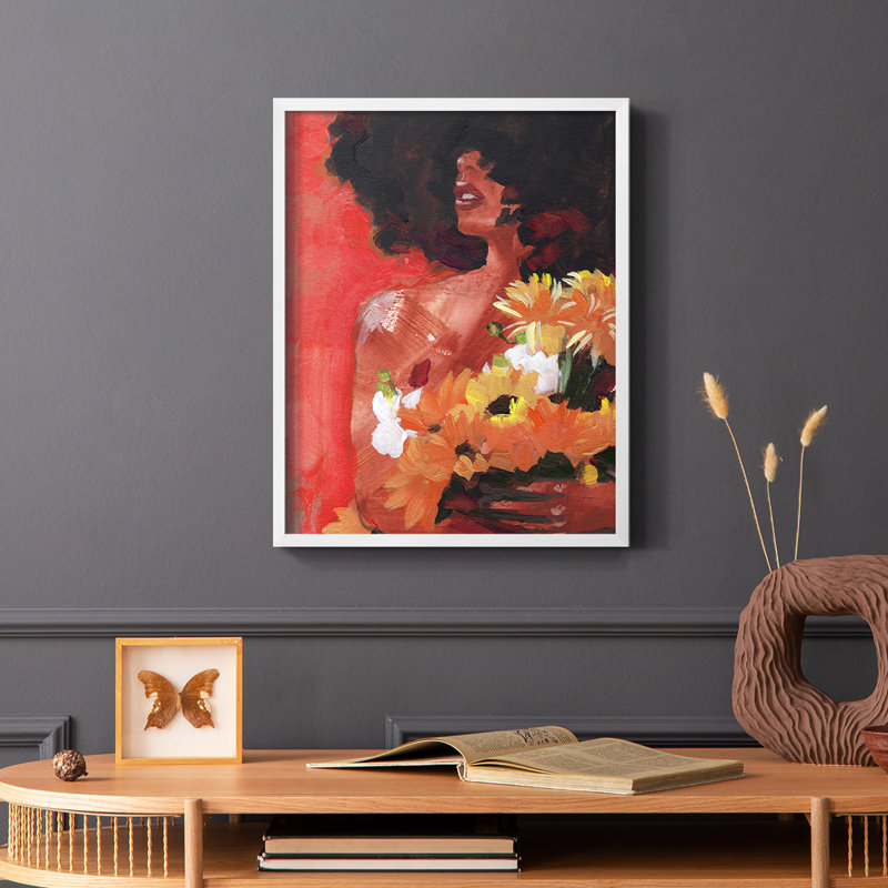 «Through the Flowers I», reproduction encadrée - bois massif, Blanc, H 10 po x l 8 po