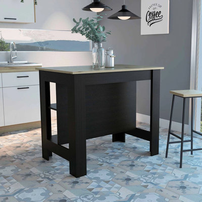 Cala Kitchen Island with Spacious Prep Table, 3 Open Storage Shelves, 4 Sturdy Legs and Comfortable Meal Prep Workstation Design for Modern, Functional and Organized Kitchen Island Table