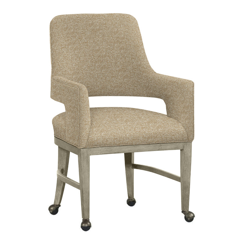 Chaise avec accoudoirs Josie, Amande chamois, Orge 8789