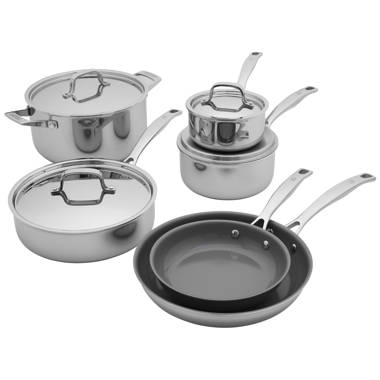 Zwilling Clad CFX 10pc Stainless Steel Ceramic Nonstick Cookware Set