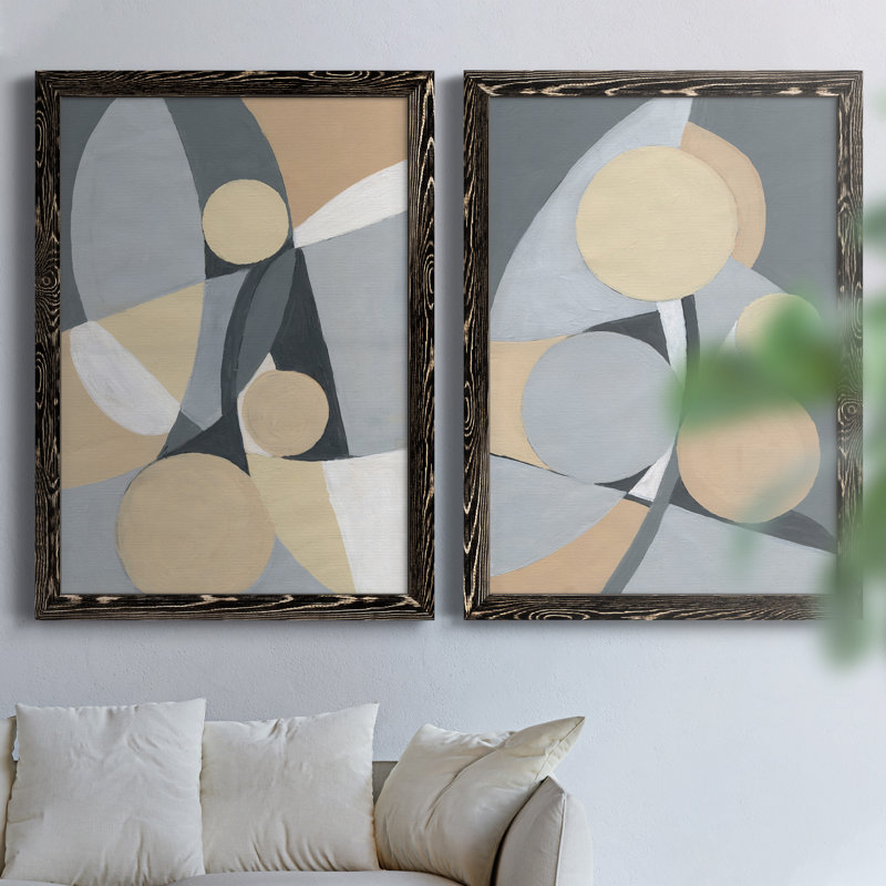 Millenium I - ensemble de 2 peintures sur toile encadrées, H 31,5 po x l 47 po x P 1,5 po, Toile encadrée noire
