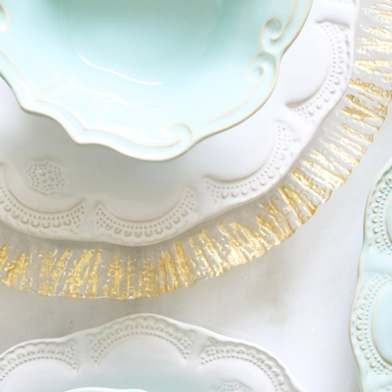 Incanto Stone Lace Salad Plate, White