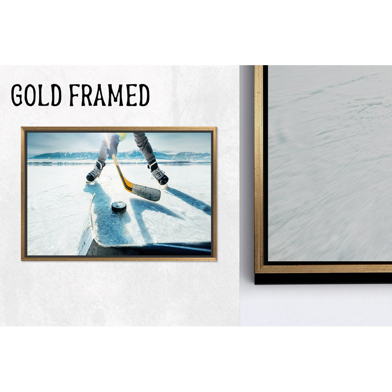 «Elegant Ice Hockey Game», reproduction d'art sur toile, art moderne 1P, 63,1 po de hauteur x 114,2 po de largeur
