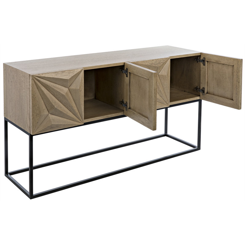 Zurich 60'' W Solid Wood Console Table, Bleached Walnut