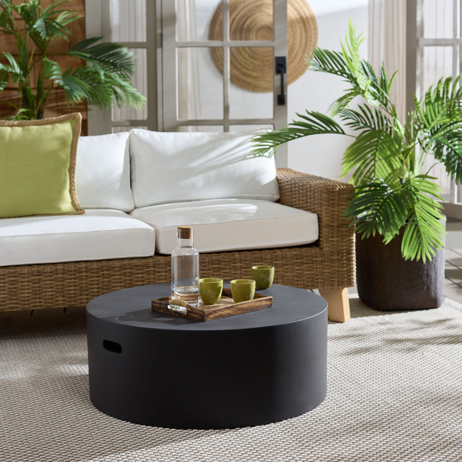Hardesty 32" Patio Table, Black
