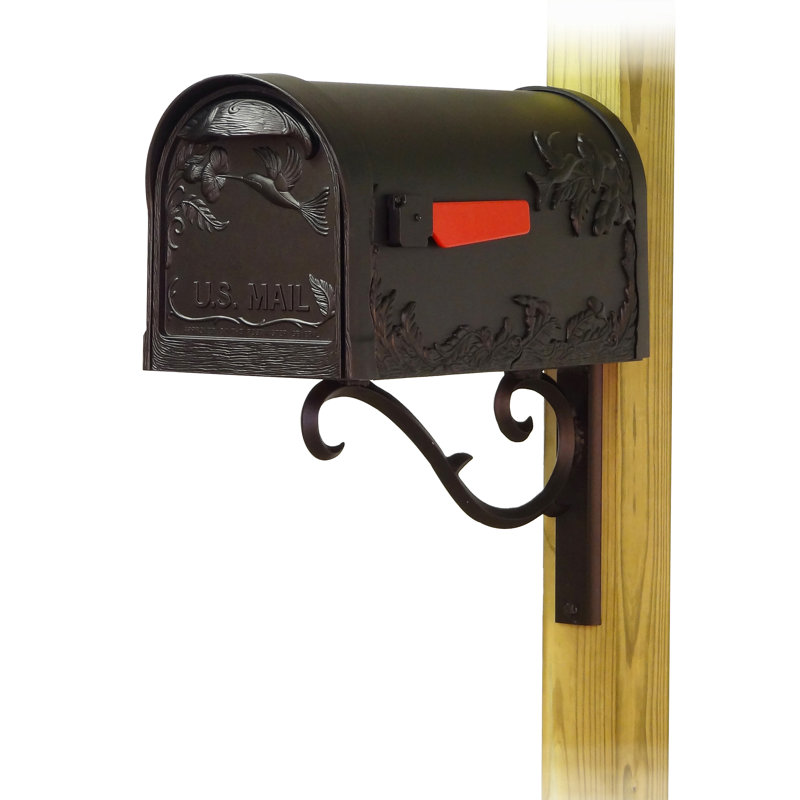 Hummingbird Aluminum Post Mounted Mailbox