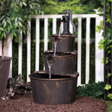 Riverton Outdoor Acrylic Weather Resistant Barrels Fountain Fountain