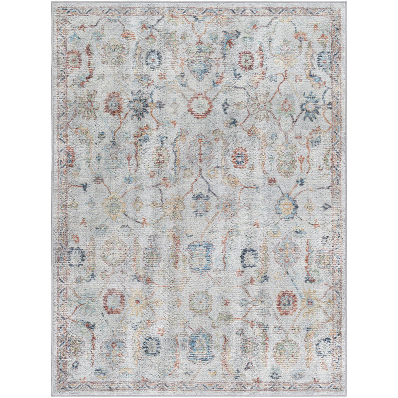 Lilith Washable Floral Rug, Rectangle 4'3" x 5'11"