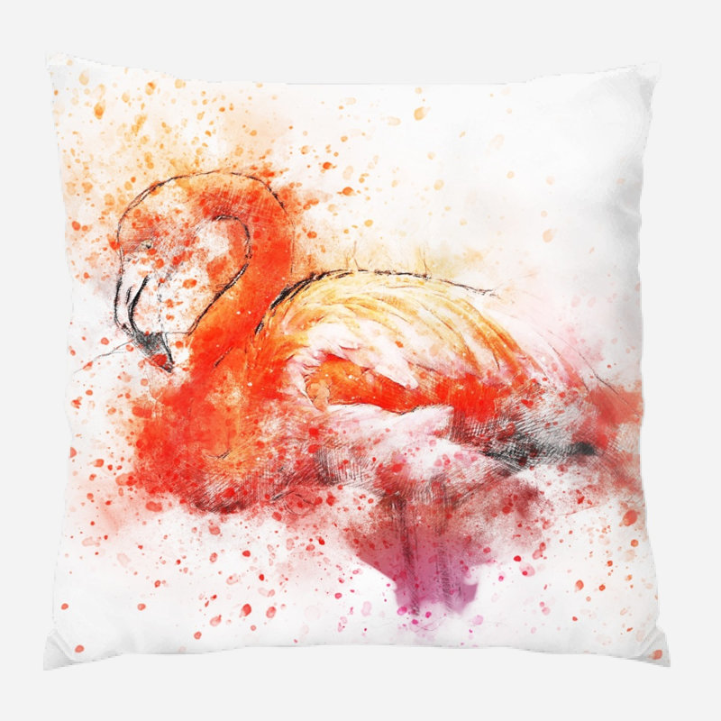 Coussin flamant rose Wyckhoff, Microsuède, Intérieur
