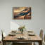 «Dayer» sarcelle et dunes de sable brun sous un ciel doré, art mural-743265736