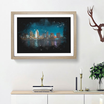 San Diego Skyline At Dusk - Picture Frame Graphic Art
