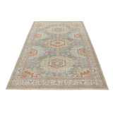 Distressed Homage Hand Knotted Wool Geometric Area Rug