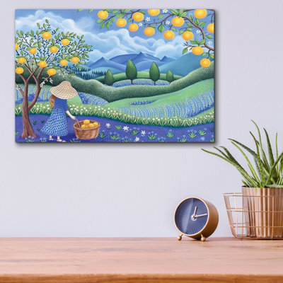  'Harvesting Happiness In The Orchard' by Doron David Acrylic Glass Wall Art, 16" x 12"