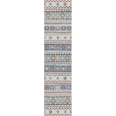 Tapis oriental bleu en polypropylène tissé à la machine Cherrel