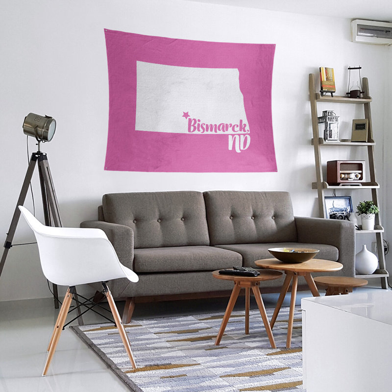 Tapisserie Bismarck North Dakota, H 27,5 po x l 37,5 po, Rose