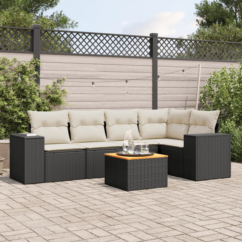 Vidaxl Garden Sofa Set Black