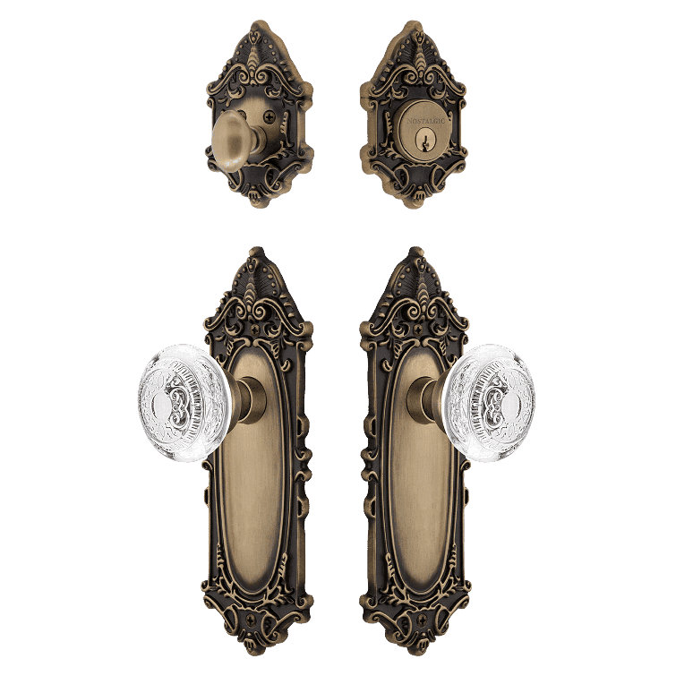 Nostalgic Warehouse Victorian Entry Set with Crystal Egg & Dart Knob