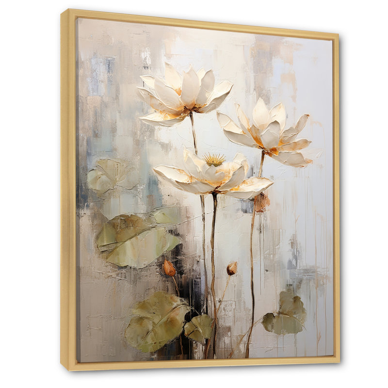 Rétro connexion de lotus I, Cadre flottant naturel, H 40 po x l 30 po x P 1,5 po