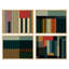 Ensemble 4 pièces d'art mural géométrique moderne Mid-Century - Imprimés audacieux à blocs de couleurs abstraites avec rayures rétro pour un décor de salon ou de bureau contemporain-112374831-112374830