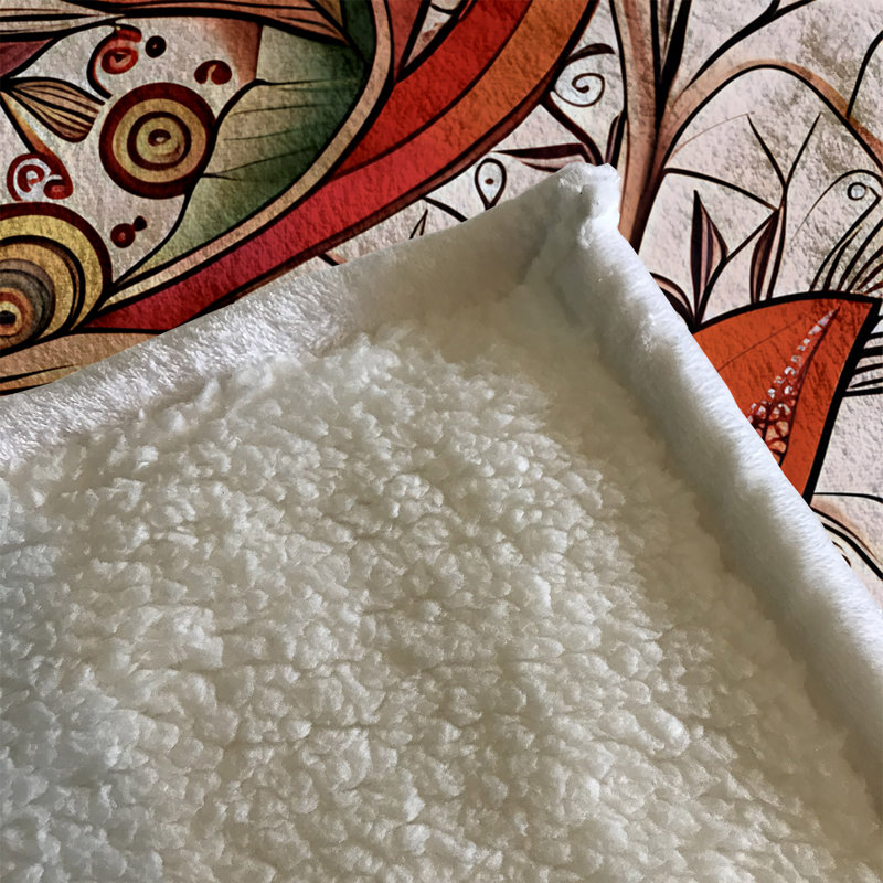 Throw Blanket, 51" W x 60" L, Paisley/Abstract, Red/Green
