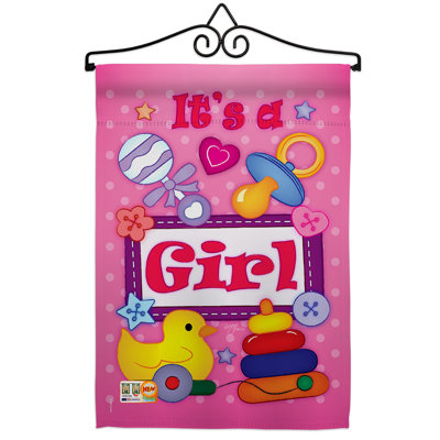 Double Sided 18.5'' H x 13'' W Polyester New Baby Flag Set