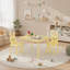 Ensemble de table d'activités en bois pour enfants avec 2 chaises lapin, mobilier de jeu et d'étude pour tout-petits au design animal mignon