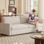 178cm Beige Velvet Fabric 2-Seater Sofa,Deep Seat Sofa with Thick Cushions for Living Room