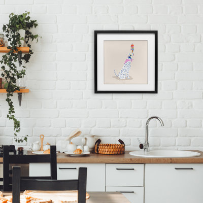 Dalmatian & Dripping Ice Cream, reproduction encadrée sous verre, conception de Krissy Mast