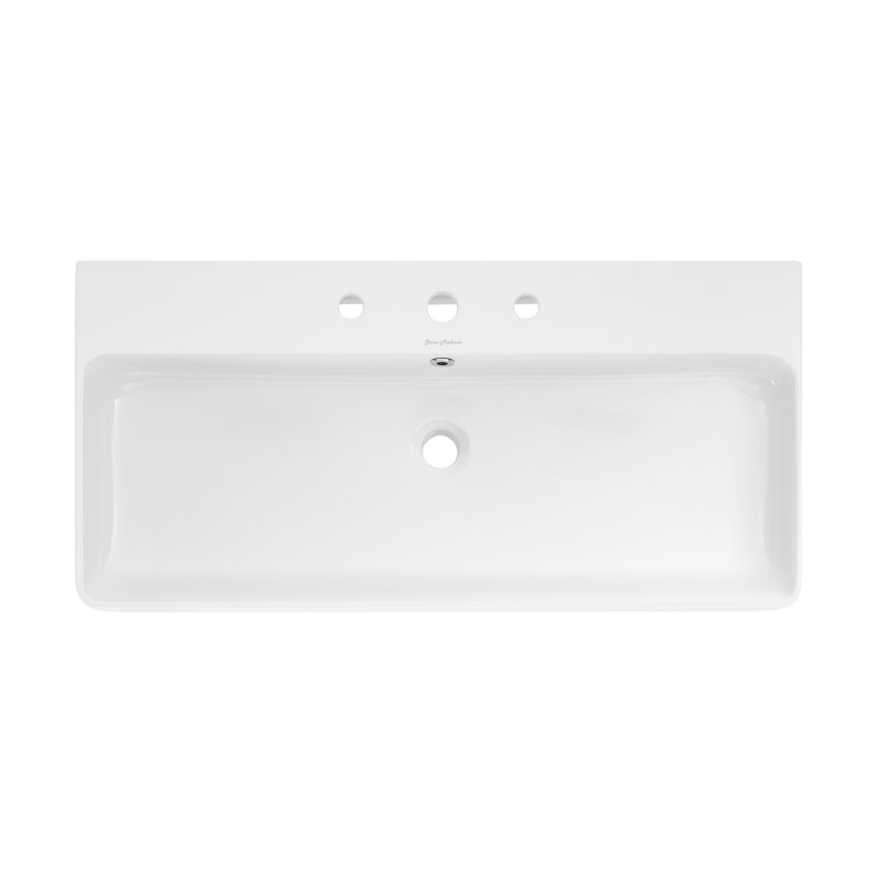 Carre 36" Wall-Mount Bathroom Sink With 8" Widespread Holes
