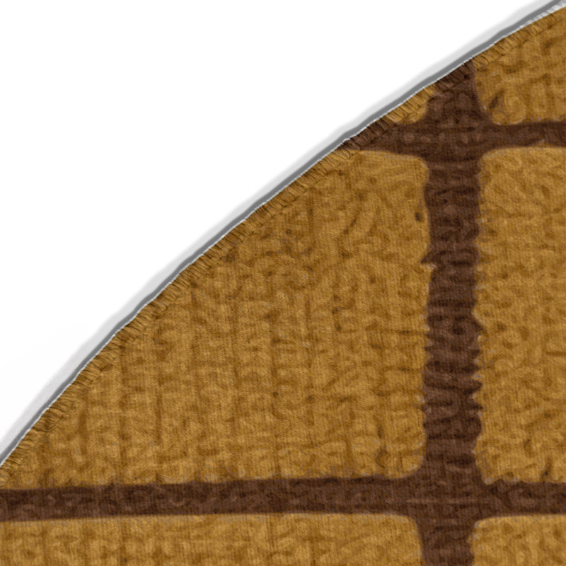 Trellis Brown Indoor and Outdoor Area Rug, Round 5'