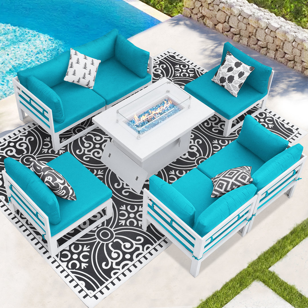Rosati 6 - Person Modular Patio Conversation Sets with Cushions Hokku Designs Cushion