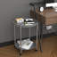 Table basse ronde avec roulettes Tables d'appoint mobiles à 2 niveaux Table de chevet amovible en métal pour tables de bout de salon de chambre à coucher à côté du canapé