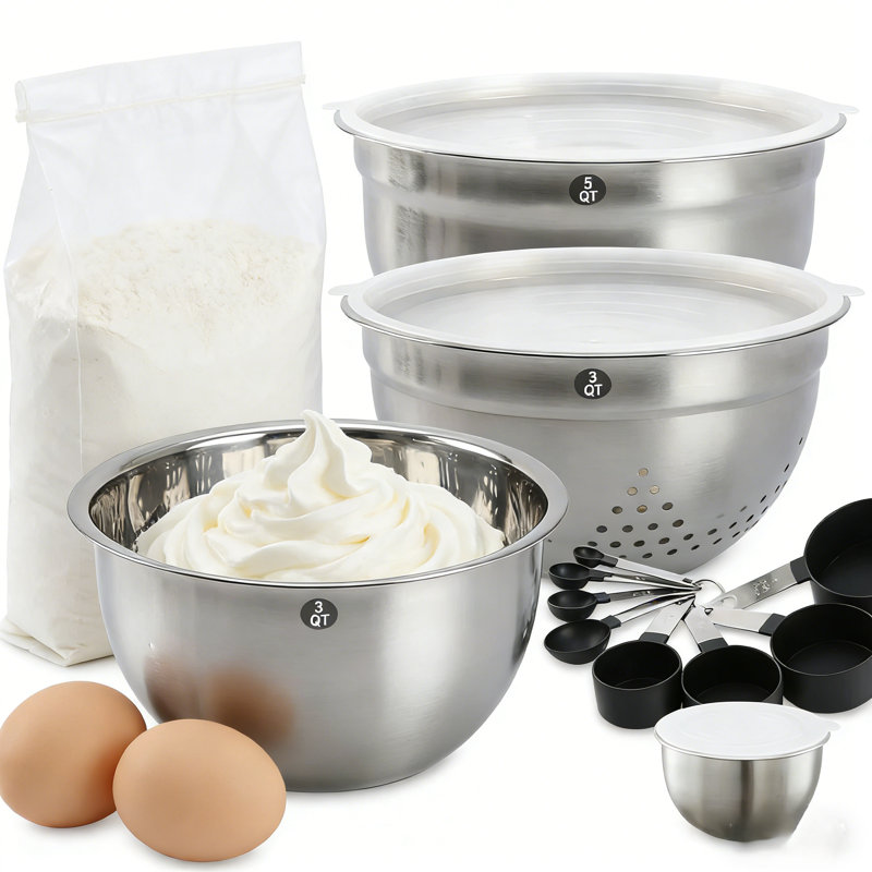23-Piece Stainless Steel Mixing Bowl Set