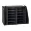 Organiseur de documents noir à 12 compartiments avec rangement vertical latéral pour le bureau et la maison