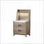 Rustic Nightstand with Faux Stone Top, LED Light & 2 Drawers