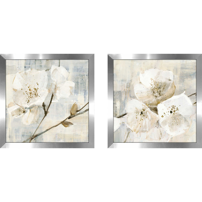 Elegance I Greige - Ensemble de 2 reproductions encadrées sur papier, H 16,5 po x l 33 po, Pas de tapis